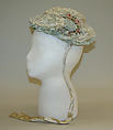 Boudoir cap, silk, cotton, probably French