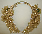 Wedding headdress, silk, metal, plaster, wax, American