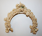 Wedding headdress, silk, metal, plaster, wax, American