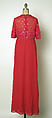 Evening dress, House of Balmain (French, founded 1945), silk, cotton, glass, plastic, French