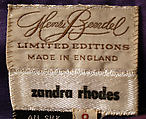 Evening dress, Zandra Rhodes (British, founded 1969), wool, British