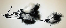 Necklace, leather, feathers, American