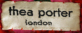 Evening ensemble, Thea Porter (British (born Israel), Jerusalem 1927–2000 London), cotton, synthetic fiber, gilt, silk, British