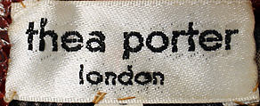 Dress, Thea Porter (British (born Israel), Jerusalem 1927–2000 London), wool, snakeskin, British