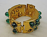 Bracelet, Schiaparelli  French, metal, glass, French