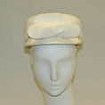 Pillbox hat, House of Balenciaga (French, founded 1937), leather, French
