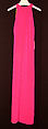 Evening ensemble, (a) Yves Saint Laurent (French, founded 1961), (a) silk; (b, c) leather, French