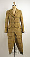 Shooting suit, wool, leather, British
