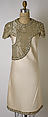 Evening dress, Mila Schön (Italian, born Yugoslavia, 1916–2008 Alessandria), silk, glass, plastic, Italian