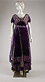 Evening dress, House of Worth (French, 1858–1956), silk, cotton, metallic threads, glass, French