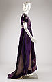 Evening dress, House of Worth (French, 1858–1956), silk, cotton, metallic threads, glass, French