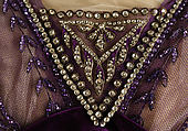 Evening dress, House of Worth (French, 1858–1956), silk, cotton, metallic threads, glass, French