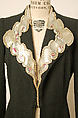 Evening coat, Elsa Schiaparelli (Italian, 1890–1973), wool, leather, glass, French