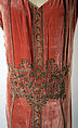 Evening dress, House of Patou (French, founded 1914), silk, metallic thread, metal beads, French