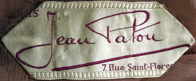 Evening dress, House of Patou (French, founded 1914), silk, metallic thread, metal beads, French