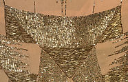 Evening dress, silk, glass, metallic thread, probably French