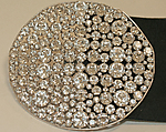 Evening belt, Mimi di N, leather, silk, metal, glass, American