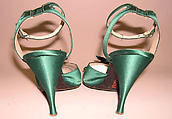 Evening sandals, House of Dior (French, founded 1946), silk, leather, French