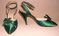 Evening sandals, House of Dior (French, founded 1947), silk, leather, French