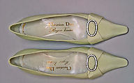 Evening shoes, House of Dior (French, founded 1946), silk, metal, glass, French