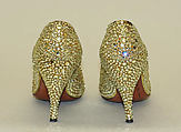 Evening shoes, Herbert Levine Inc. (American, founded 1949), leather, glass, American