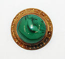 Brooch, gold, malachite, European