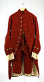 Suit, cotton, metallic thread, British