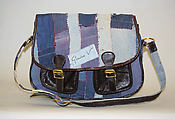 Shoulder bag, Bloomingdale's (American, founded 1872), Cotton, leather, metal, American