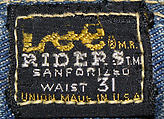 Jeans, Lee (American, founded 1889), cotton, American