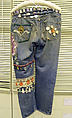 Jeans, cotton, glass, silk, nylon, metallic thread, plastic, American