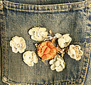 Jeans, cotton, glass, silk, nylon, metallic thread, plastic, American
