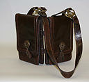 Shoulder bag, leather, brass, Italian
