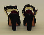Evening sandals, Shoe Biz (Italian), leather, glass, American
