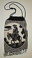 Drawstring bag, silk, glass, European, Eastern