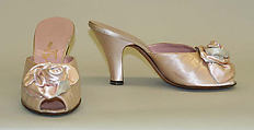 Mules, Bonwit Teller & Co. (American, founded 1907), synthetic fiber, leather, American