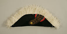 Uniform, wool, silk, feathers, metal, glass, French