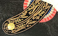 Uniform, wool, silk, feathers, metal, glass, French