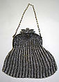 Evening bag, silk, metal, glass, American or European