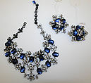 Jewelry set, glass, metal, French