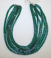 Necklace, glass, metal, French