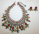 Jewelry set, glass, metal, French