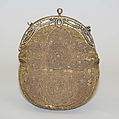 Evening bag, silk, metal, metallic thread, sequins, probably French
