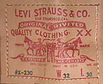 Jeans, Levi-Strauss and Company (American, founded ca. 1853), cotton, copper, steel, American