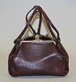 Purse, leather, metal, plastic, American