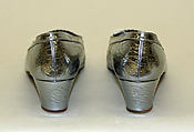 Evening shoes, René Mancini (French, founded 1936), leather, metal, French