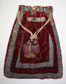 Drawstring bag, silk, metallic thread, French