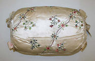 Muff, silk, metallic thread, British