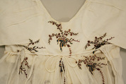 Evening dress, cotton, silk, probably British