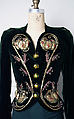 Evening ensemble, Elsa Schiaparelli (Italian, 1890–1973), Silk, rayon, metallic thread, tinsel, glass, plastic (cellulose acetate, cellulose nitrate, phenolic resin), French