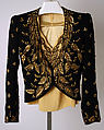 Evening ensemble, Elsa Schiaparelli (Italian, 1890–1973), wool, silk, rayon, metallic thread, glass, plastic, French
